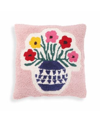 Blossom Tufted Cotton 20 inch Square Accent Pillow