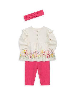 Girls' Floral Border Tunic, Leggings & Headband Set - Baby
