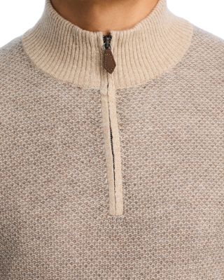 Jacquard Wool & Cashmere Quarter Zip Sweater - Exclusive