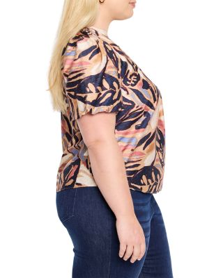 Terracotta Garden Puffed Sleeve Top