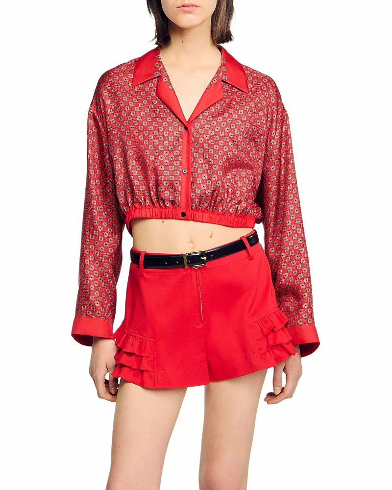 Sandro Scarf Print Shirt