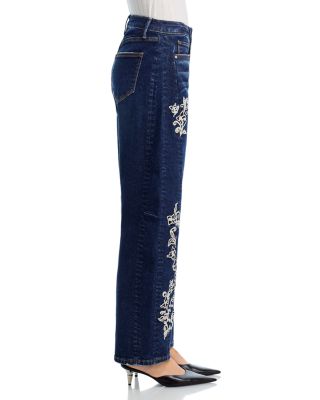Elaine X Raised Rode Barrel Leg Jeans in Dark Wash