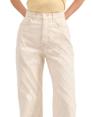 Taylor High Rise Wide Leg Jeans in Ecru
