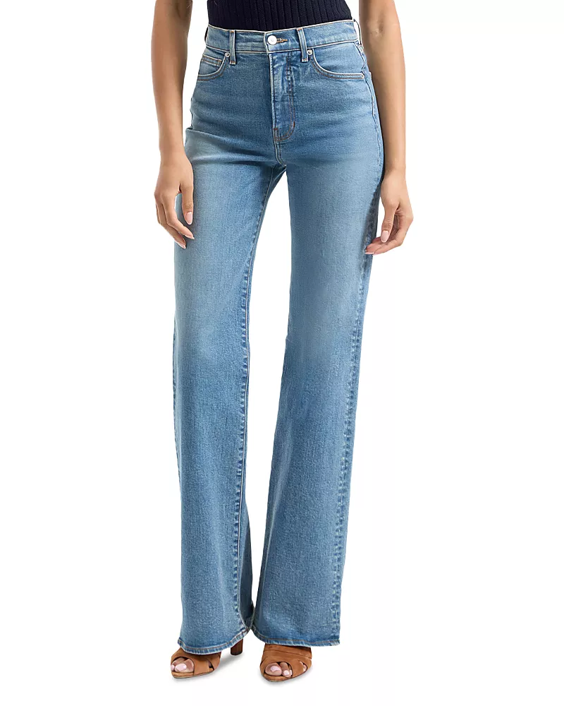 Veronica Beard Crosbie High Rise Wide Leg Jeans in Ripple Haze
