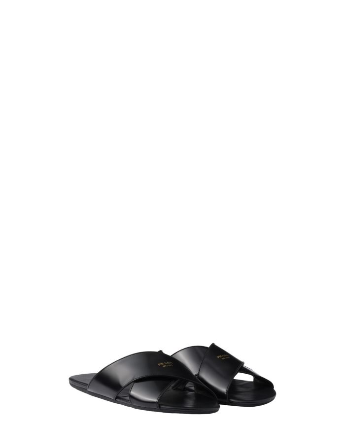Women's Brushed Leather Slides