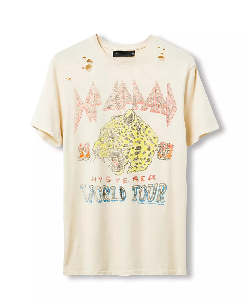 Junk Food Clothing Unisex Def Leppard Hysteria Vintage Destroy Tee