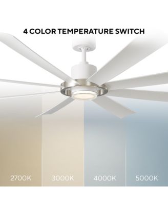 Fans Aura 72in Selectable 2700-3000-4000-5000K LED Indoor or Outdoor Smart Home Ceiling Fan
