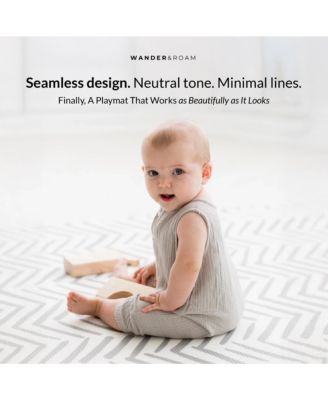  Reversible Baby PlayMat - Dash + Diamond Design - Soft, Non-Toxic Foam - Waterproof, Easy to Clean