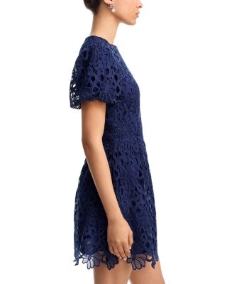 Puff Sleeve Mini Lace Dress - Exclusive 