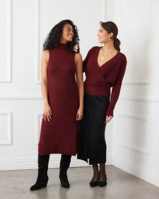 Sleeveless Turtleneck Sweater Dress