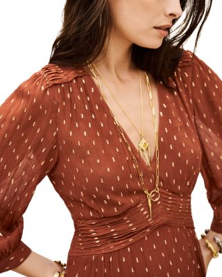 Maia Pleated Waist Midi Dress