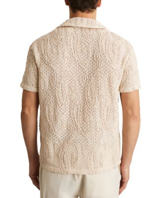 Finn Embroidered Crochet Camp Sweater