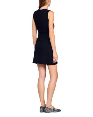 Round Neck Rib Knit Mini Dress