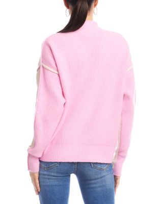 Colorblocked Mock Neck Sweater