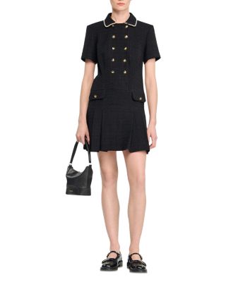 Button Front Tweed Dress