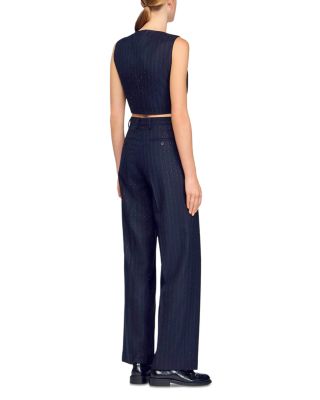 Rhinestone Striped Trousers