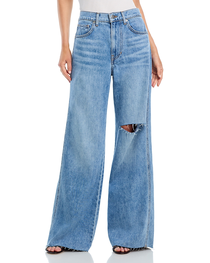 Veronica Beard Kasey Mid Rise Wide Leg Jeans in Bright Lakeshore