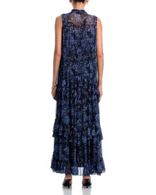 Metallic Paisley Maxi Boho Dress - Exclusive