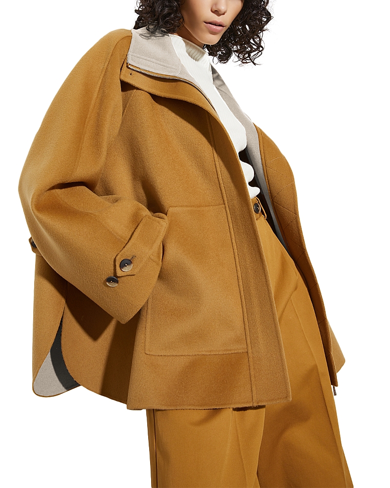 Max & Co . Wool Short Coat In Brown