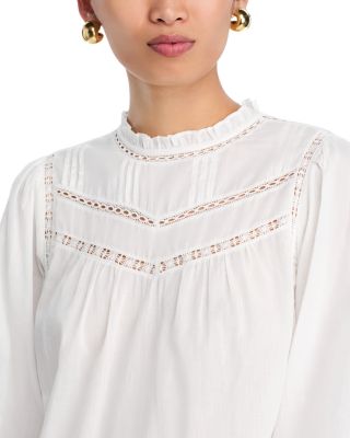 Reya Pintuck Open Lace Blouse