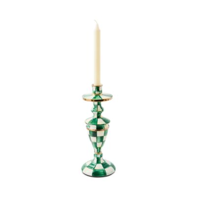 Emerald Check Medium Candlestick