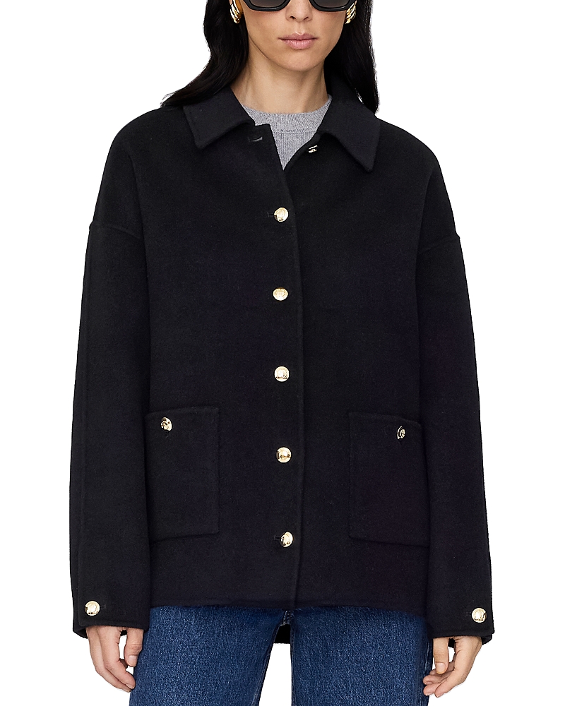Anine Bing Womens Black Luca Relaxed-fit Wool And Cashmere Jacket In Black