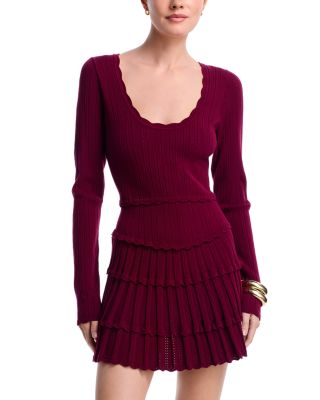 Pointelle Knit Mini Dress