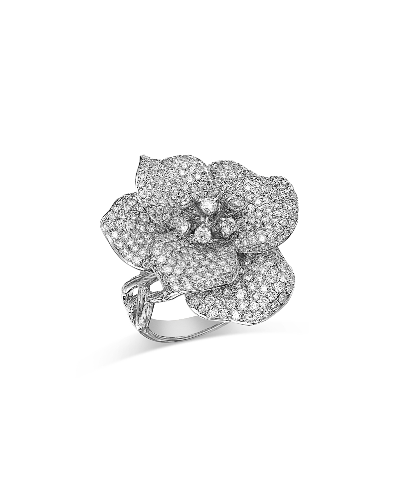 Bloomingdale's Fine Collection Diamond Flower Ring in 14K White Gold, 2.75 tcw
