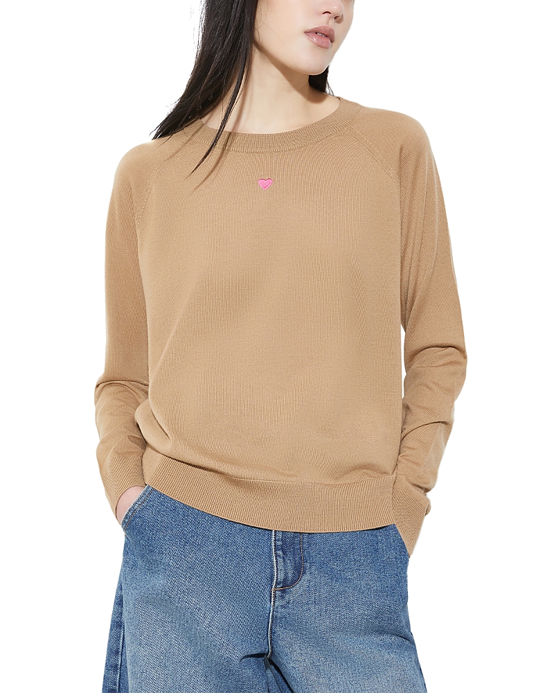 Max & Co . Merino Wool Crewneck Sweater In Brown