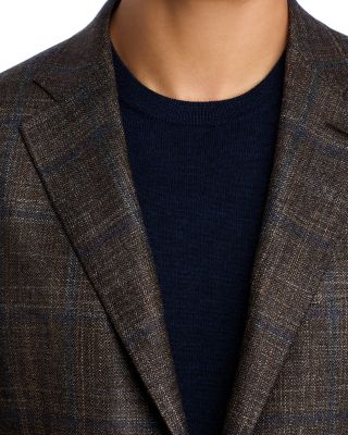 Kei Wool, Silk &amp; Cashmere Windowpane Unstructured Trim Fit Sport Coat