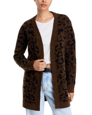 AQUA - Leopard Open Front Cardigan - Exclusive