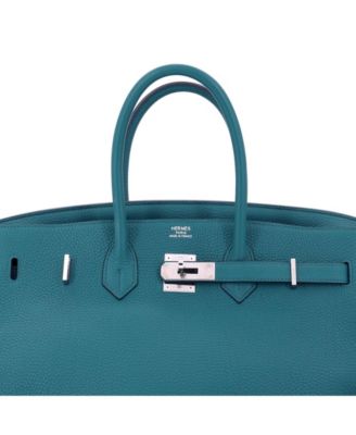 Birkin 35 Handbag Red Togo with Palladium Hardware