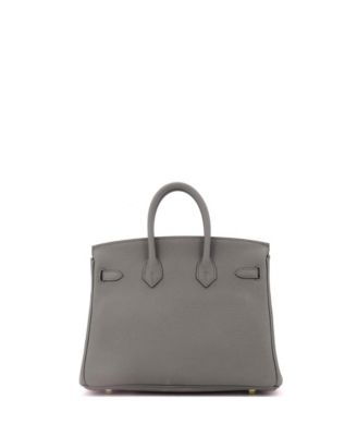 Birkin 25 Handbag Grey Togo with Gold Hardware