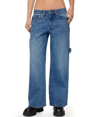 Edikted - Petite Carpenter Low Rise Medium Rinse Wash Jeans