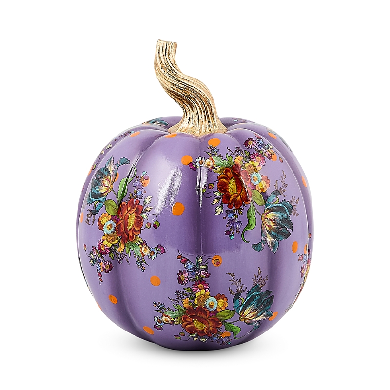Mackenzie-childs Violet Flower Market Small Pumpkin In Multi
