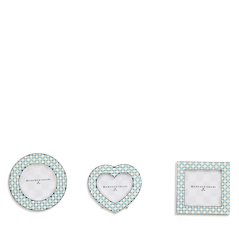 Mackenzie-childs Celebrate Baby Blue Assorted Frames, Set Of 3 In Blue
