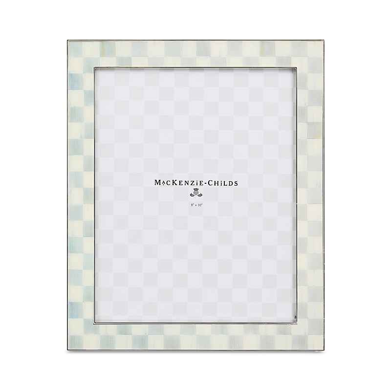 Mackenzie-childs Sterling Check Silver Plated Frame, 8 X 10 In White