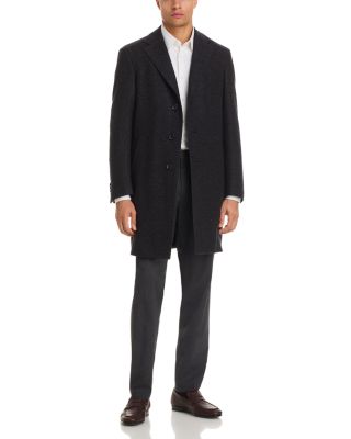 Kei Wool &amp; Silk Donegal Quilted Lining Top Coat