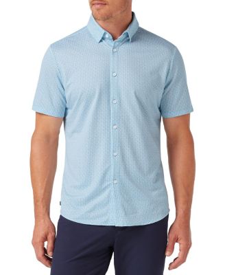 Halyard Short Sleeve Dress Shirt Light Blue Circle Montage