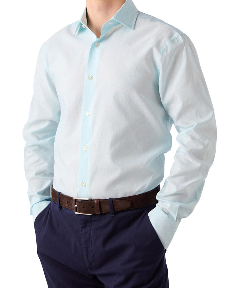 Robert Talbott Reynolds Micro Stripe Cotton/Linen Contemporary Fit Shirt