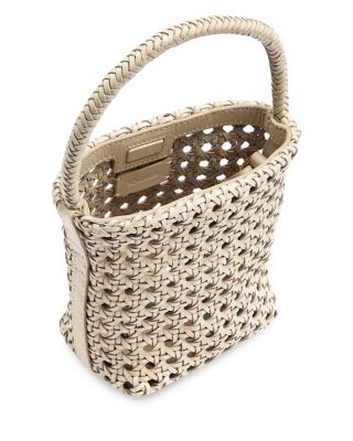 Handwoven Caned Leather Mini Bag