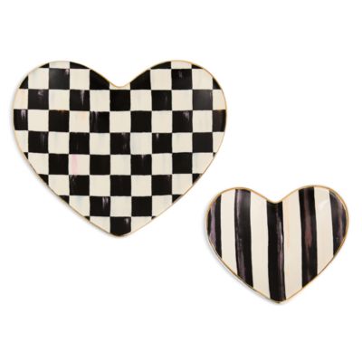 Rosy Heart Trinket Dishes, Set of 2