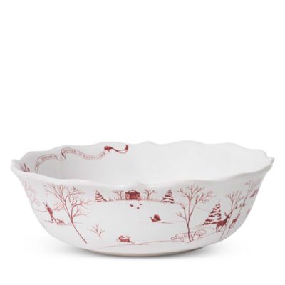 Country Estate Winter Frolic 11&#39;&#39; Serving Bowl, Ruby