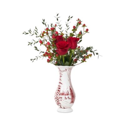 Country Estate Winter Frolic 9&amp;quot; Vase, Ruby 