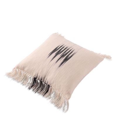 Peshtemal Cotton Ikat Tassel Decorative Pillow, 20" x 20"