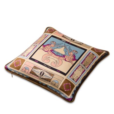 Zeugma Silk Printed Decorative Pillow, 18" x 18"