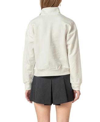 Women's Patch Zip Up Sweatshirt