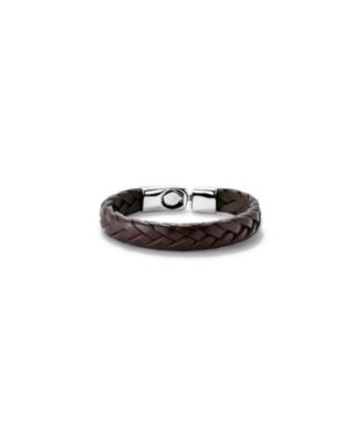 Leather Braided with Sterling Silver Plated Clasp Bracelet