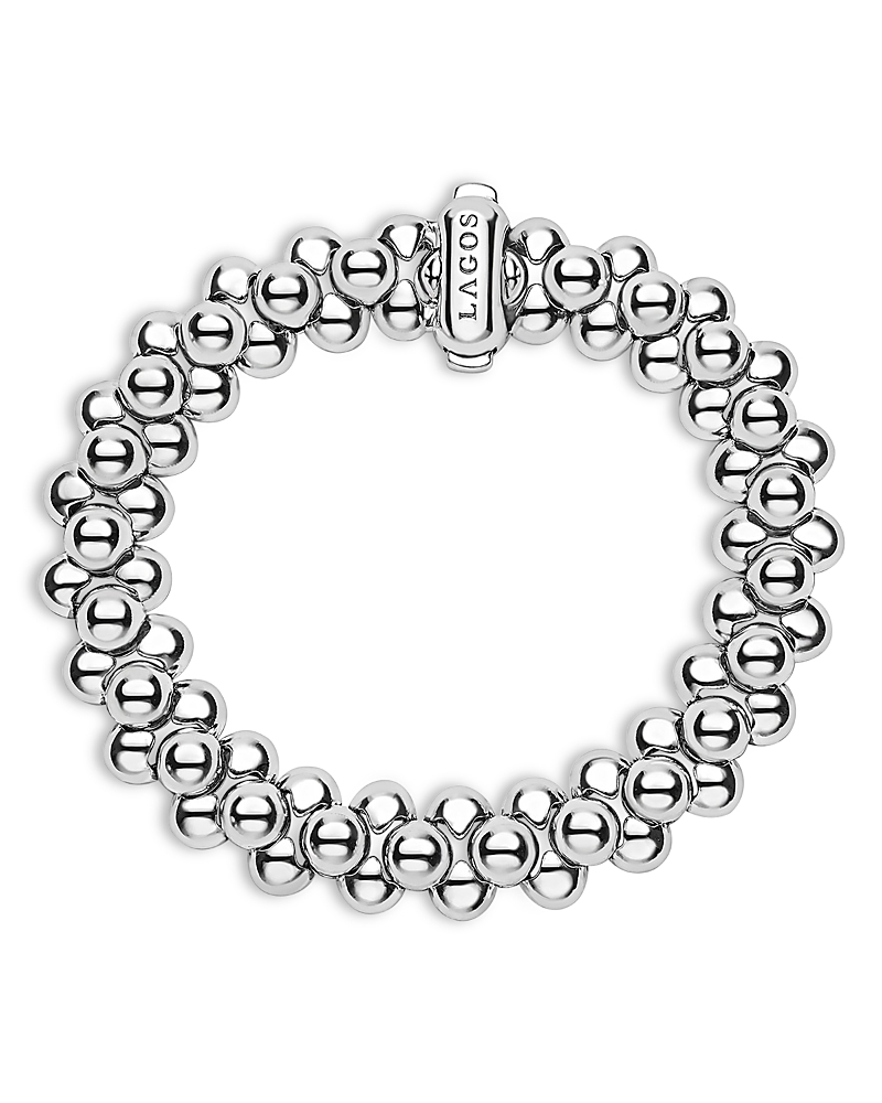 Lagos Sterling Silver Caviar Bubbly Bead Cluster Statement Bracelet In Metallic