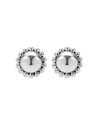 Sterling Silver Caviar Bubbly Stud Earrings